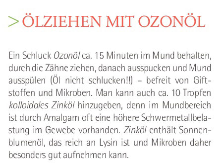 Ölziehen mit Ozonöl